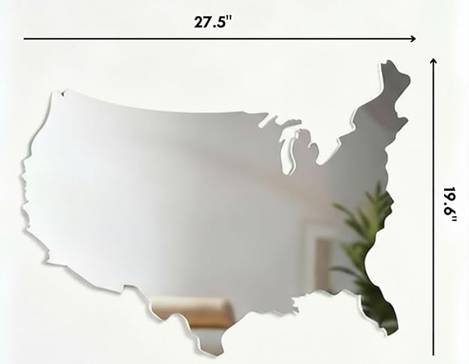 4th of July Patriotic USA Map Mirror – 27.5"x18.7" Frameless Asymmetrical - Image 7