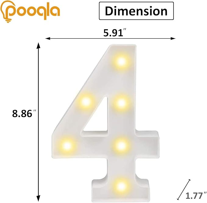 Pooqla LED Light Up Numbers, Warm White and Cool White Decorative Lighted - Image 5