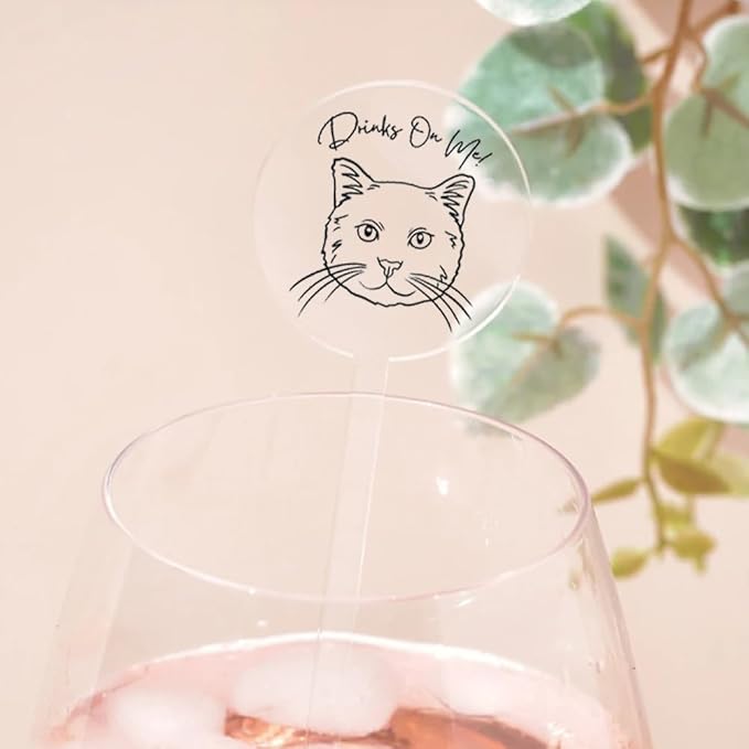 Coolslove Personalized Wedding Dog Stir Sticks, Custom Illustrated Pet Acrylic - Image 5