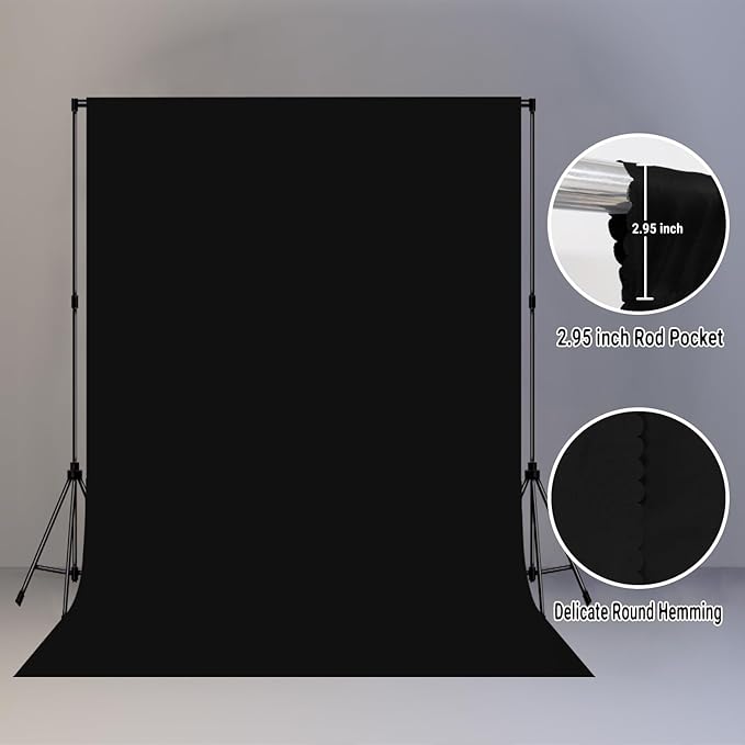 Black Screen Backdrops 5x7ft Solid Color Photo Backdrops - Image 2