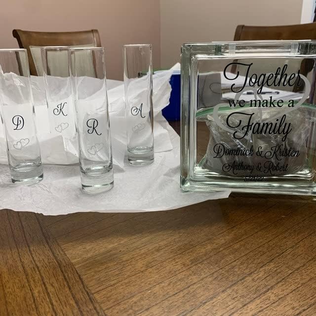 Glass Unity Sand Set for Weddings w LID, Ink Printed - Image 5