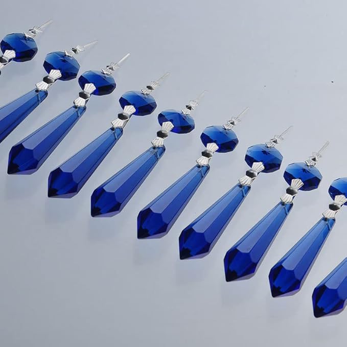 HDCRYSTALGIFTS 25pcs Blue Chandelier Crystals Replacement Chandelier Icicle - Image 7