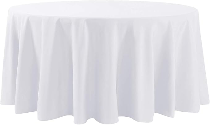 108 inch Round Tablecloth Washable Polyester Table Cloth Decorative Table Cover - Image 2