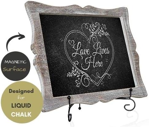 Small Chalkboard Sign with Easel + White Liquid Chalk Marker | Hanging or - Image 4