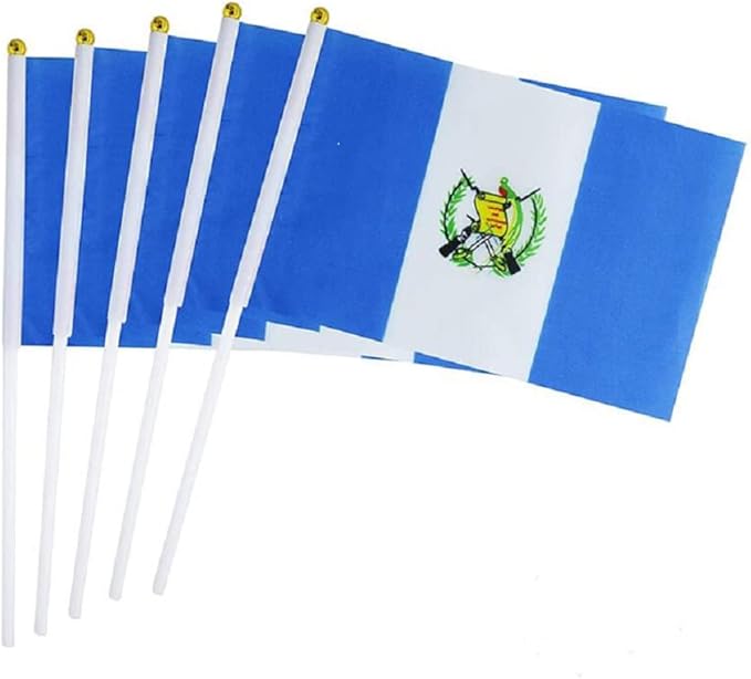 Guatemala Flag Guatemalan Flag, Small Mini Handheld Guatemala Flags on Stick by Mflagperft