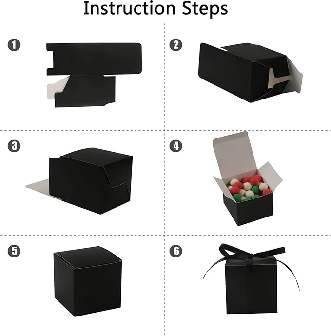COTOPHER 25pcs Wedding Favor Boxes, Paper Gift Boxes 3x3x3 Inches Small Gift - Image 7