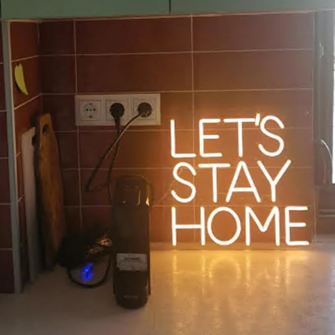 Let's Stay Home Neon Sign, Custom Home LED Neon Light Bedroom Living Room - Image 4