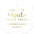 Andaz Press Personalized Fancy Frame Square Wedding Gift Tags, Metallic Gold Ink by AndazPress