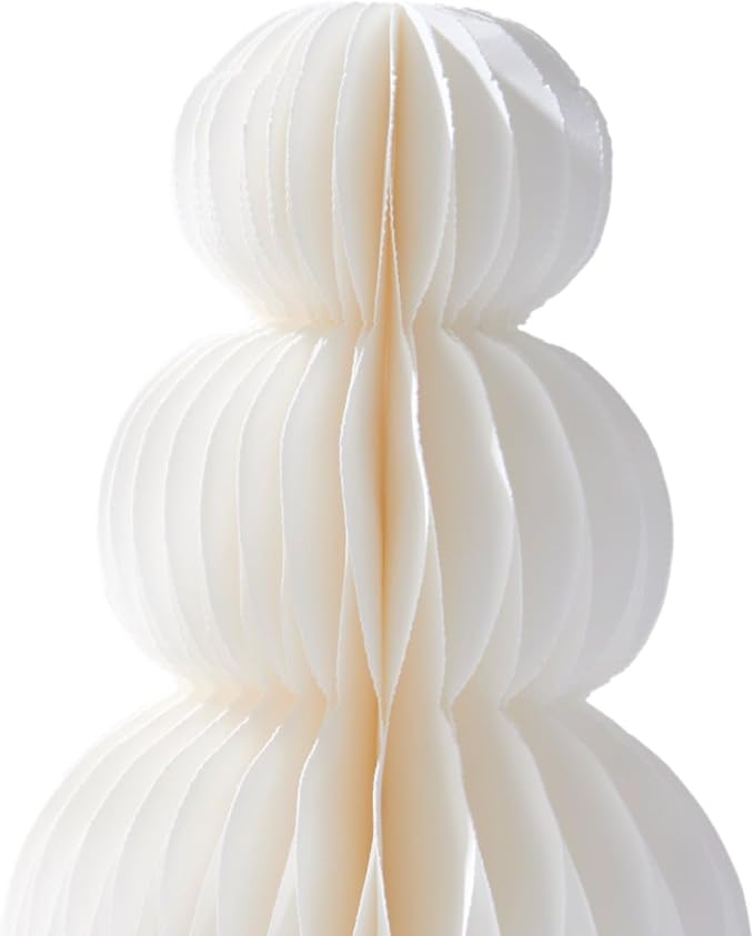 LampLust Snowman Decor, 2 Pack White Honeycomb Paper Snowmen, 6 & 8 Inch - Image 4