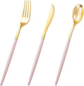 I00000 60 Pack Pink Plastic Silverware, 20 Knives and 20 Spoons, Tableware Set by I00000