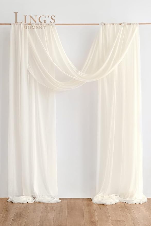 Ling's moment Wedding Arch Draping Fabric 2 Panels 32Ft x 30" Wrinkle-Free - Image 2
