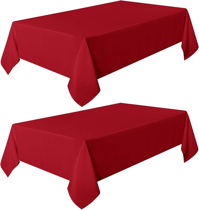 sancua 2 Pack Red Tablecloth 60 x 102 Inch, Rectangle 6 Feet Table Cloth - Image 9