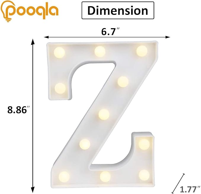 Pooqla LED Marquee Letter Lights, Warm White and Cool White Decorative Lighted - Image 5