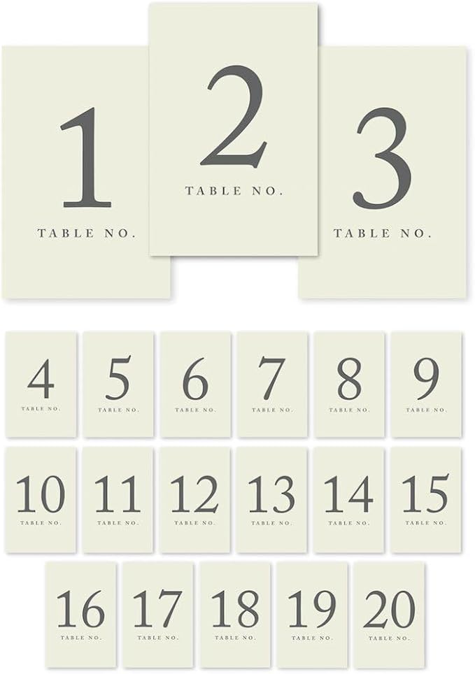Andaz Press Table Numbers 1-20 on Perforated Paper, 4x6-inch Single Sided Sign by AndazPress