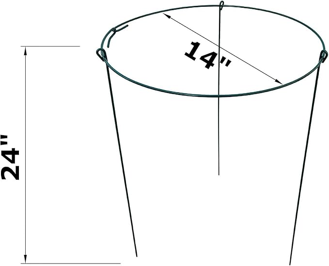 14" Wide x 24" High Peony Cage Rings Garden Plant Support Brace, Strong Large - Image 2
