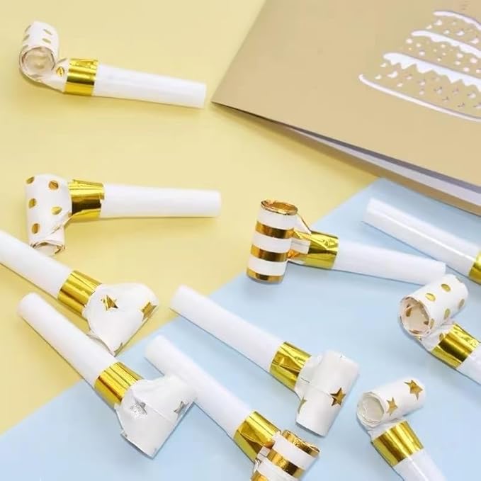 25pcs Party Blowers, Gilding Noisemakers Party Blowouts Squawkers Fringed Noise - Image 3
