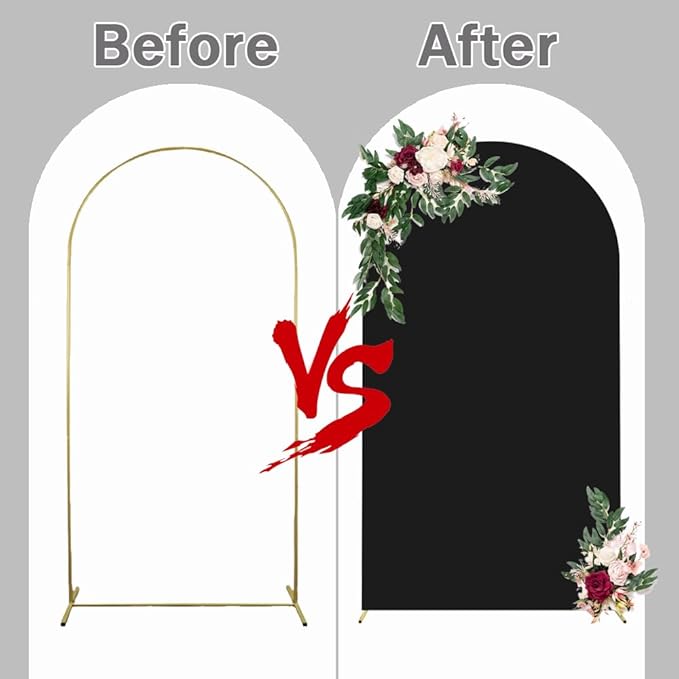 Black Arch Cover 4x7.2ft Arch-Backdrop-Cover Spandex Arched Covers Stretchy - Image 4