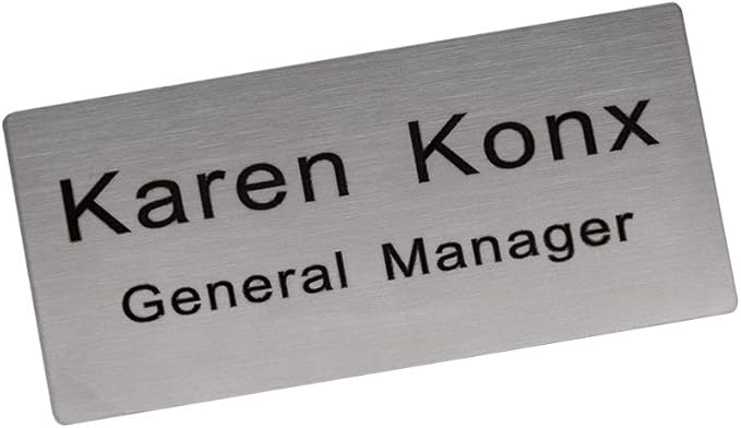 Custom Engraved Name Tag Badge for Business Personalized Identification by Icomecn
