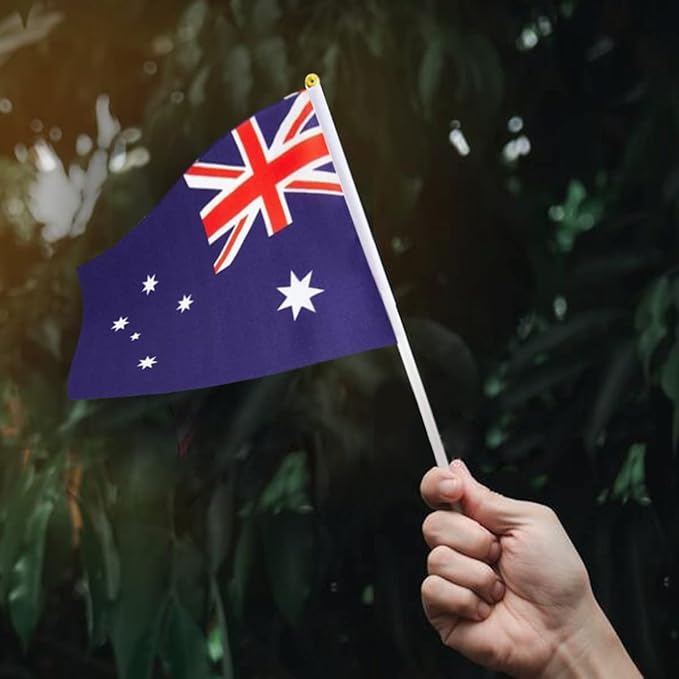 Australia Flag Australian Flag, Small Mini Handheld Australia Flags on Stick - Image 6