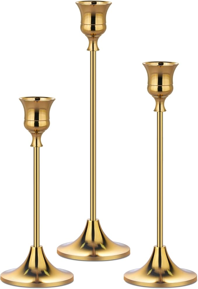 Metal Candle Holders for Candlesticks Taper Candlestick Holders Set Vintage by Unknown