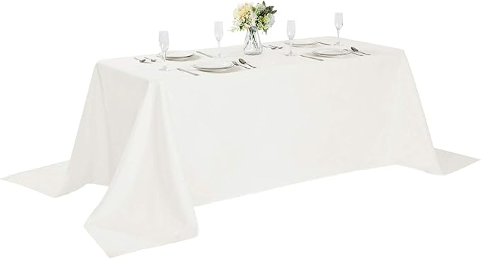 Rectangle Tablecloth 90x132 inch Washable Polyester Fabric Table Cloth by Cupuamon
