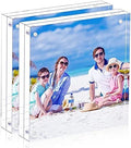 2 pack 8x8 Acrylic Picture Frame Clear Double Sided Magnetic Picture Frame by JUOIFIP