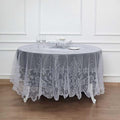 Tableclothsfactory 90" White Premium Lace Round Tablecloth by TABLECLOTHSFACTORY