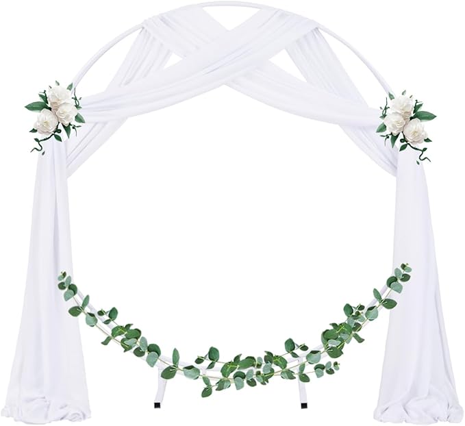 Socomi Wedding Arch Draping Fabric 2 Panels 29" x 19Ft White Sheer Chiffon - Image 2