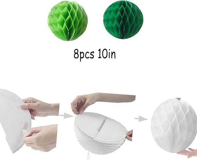 8pcs 10 inch Paper Honeycomb Balls Decorative Tissue Honeycomb Balls Paper Pom - Image 2