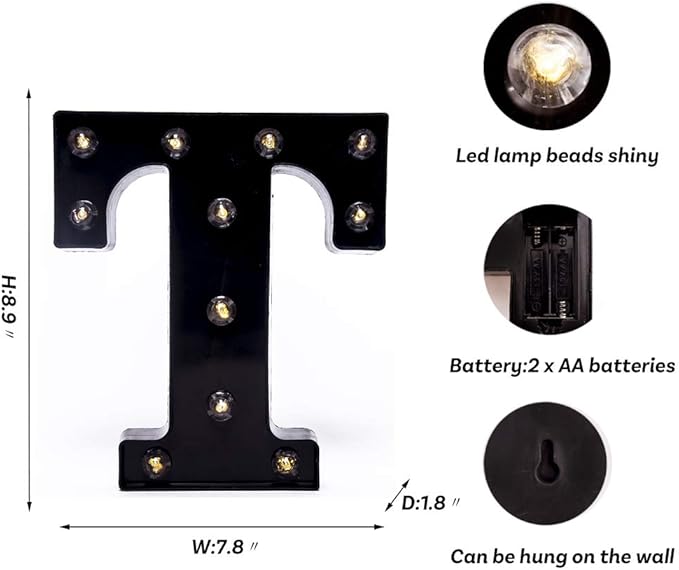 Foaky Black LED Marquee Number Lights Sign Light Up Marquee Number Lights Sign - Image 3