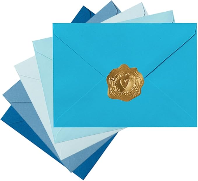 50 Pack Colored A7 Invitation Envelopes 5x7 by Toperd