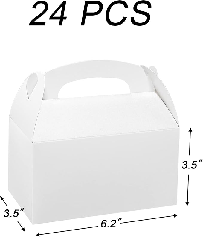 Xxcxpark 24 PCS White Gift Boxes 6.2x3.5x3.5 inches, Party Favor Kraft Paper - Image 2