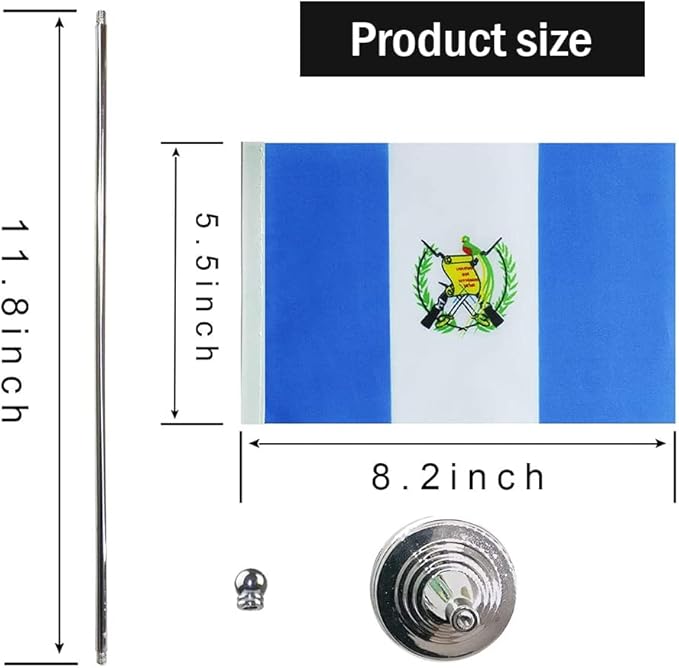 Guatemala Flag Guatemalan Flags, Small Mini Guatemalan Desk Flag, Used - Image 2