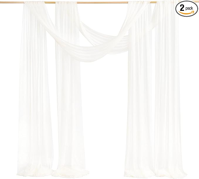 Ling's moment Wedding Arch Draping Fabric 2 Panels 32Ft x 30" Wrinkle-Free by LingsMoment