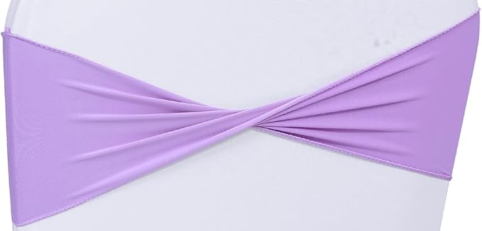MDS Pack of 200 Spandex Chair Sashes Bows Elastic Stretch Dining Chair Bands - Image 2