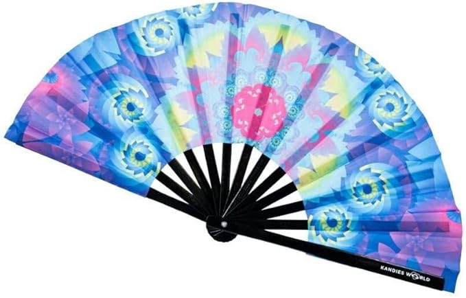 Kandies World UV Reactive Custom Festival Folding Hand Fan by KandiesWorld