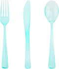 WDF 180 Pieces Green Plastic Silverware Disposable by WDF