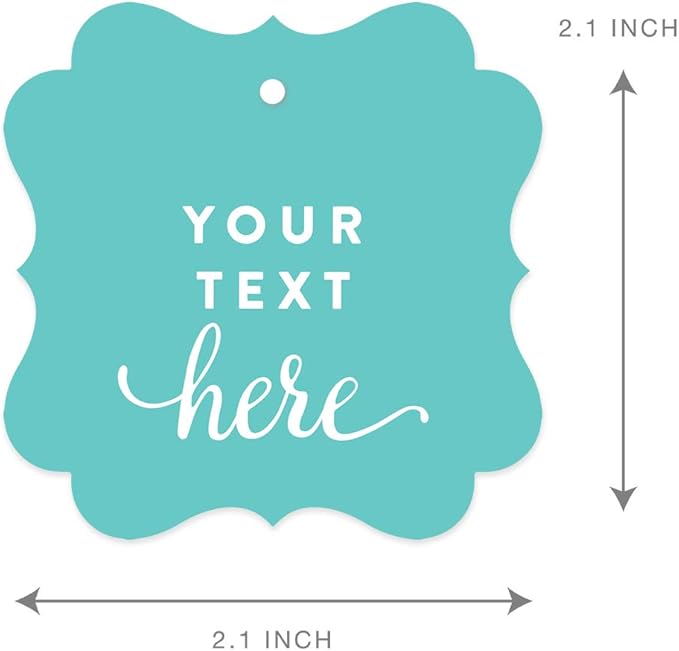Andaz Press Fully Personalized Collection, Fancy Frame Square Gift Tags - Image 6