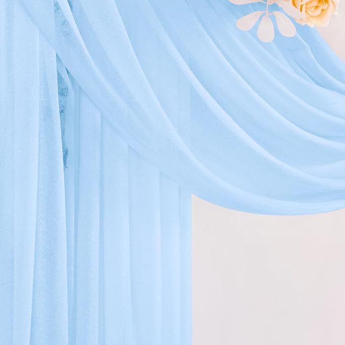 Baby Blue Wedding Arch Draping Fabric 29" x 20 FT Blue Wedding Drapes - Image 4