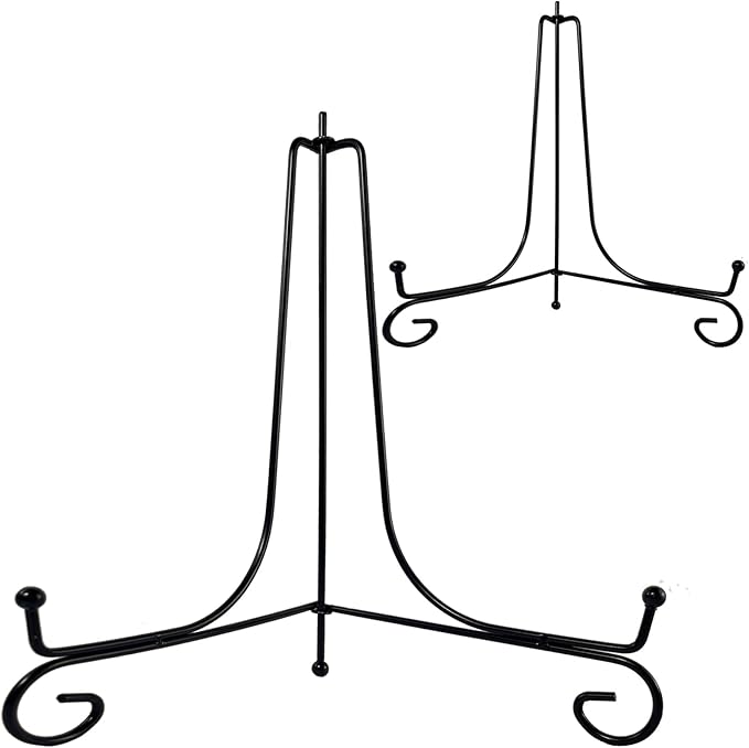 2PCS Premium Black Iron Plate Stands by HENABLE