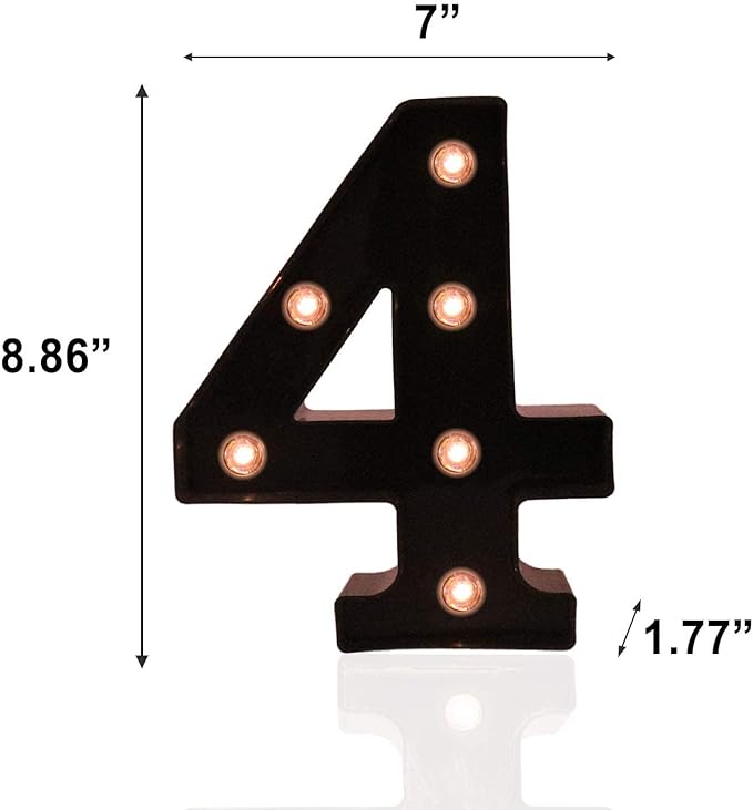 OYCBUZO Light Up Black Alphabet Marquee Number Sign LED Marquee Number Lights - Image 6