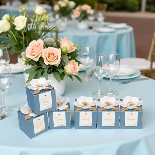 FEIYI 20 PCS Dusty Blue Gift Boxes, 3 In 1 Favor Boxes - Image 6