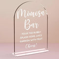 Wedding Mimosa Bar Supplies, Bridal Shower Sign Clear Acrylic Table Sign by Unknown