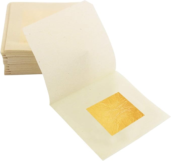 Edible Gold Leaf Sheets, 10 Sheets 1.7" 24kt Gold Foil Edible by KINNOGOLDLEAF
