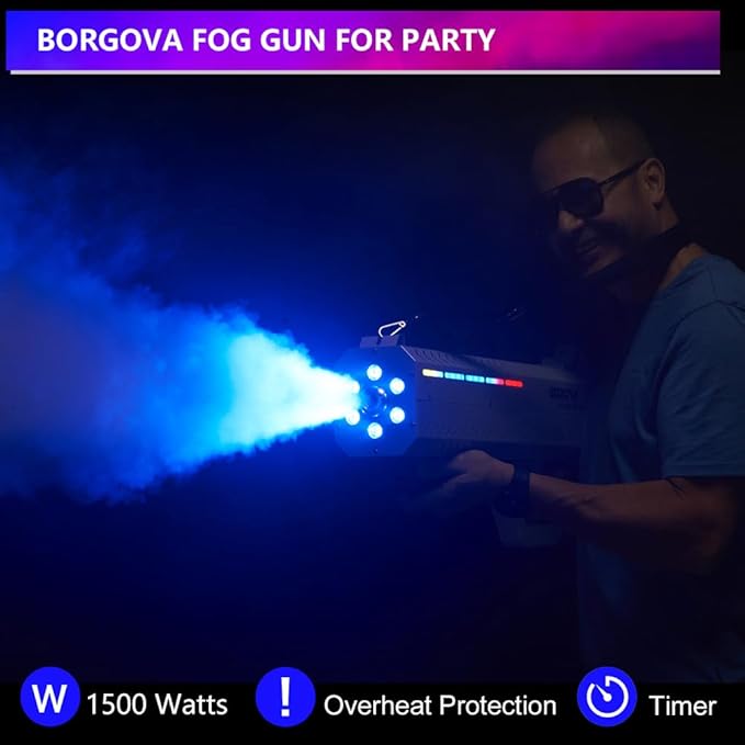 Smoke Gun for Party, 1500W Handheld Fog Machine Cannon - Image 2