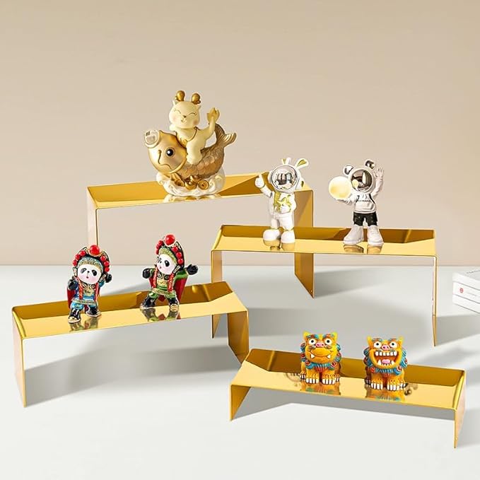 4 Pcs Gold Stainless Steel Display Risers, Display Stand - Image 7