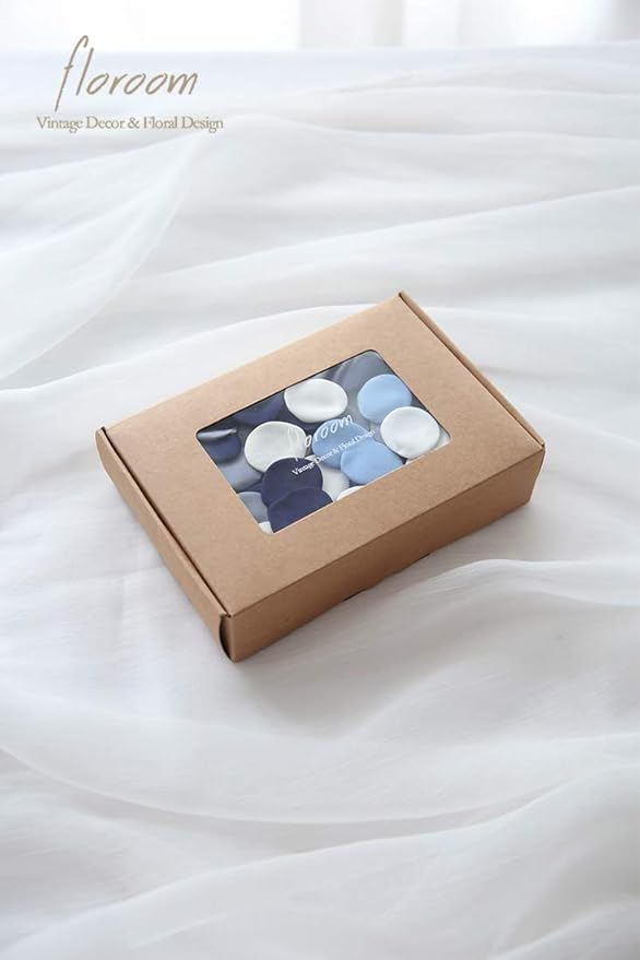 Floroom 500pcs Rose Petals Dusty Blue Navy Faux Silk Flower Petals - Image 7
