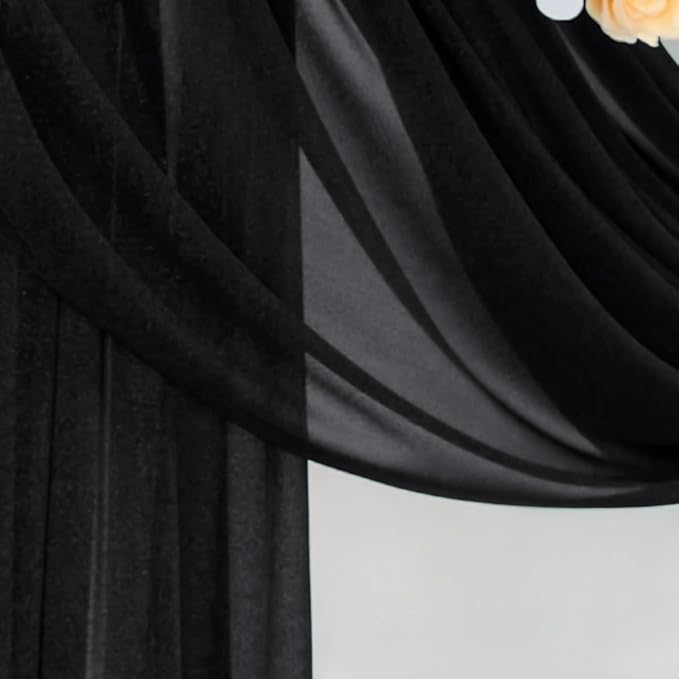 Black Wedding Arch Draping Fabric 2 Panels 29" x 20 FT Black Drapes - Image 4