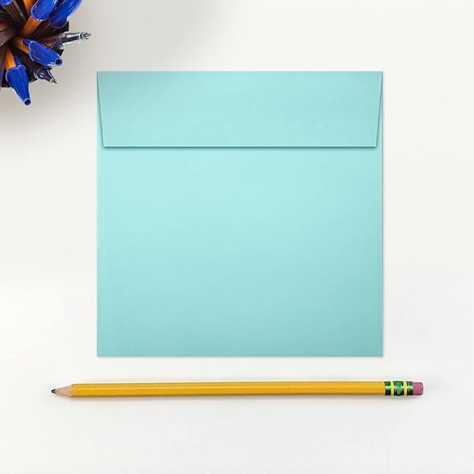 LUXPaper Square Invitation Envelopes | Peel & Press | 5 1/4" x 5 1/4" | Seafoam - Image 4