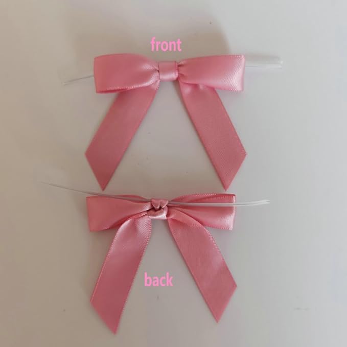 50pcs 2-1/2" Rose Gold Satin Ribbon Bows - Image 4